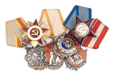 World War II Russian military medals clipart