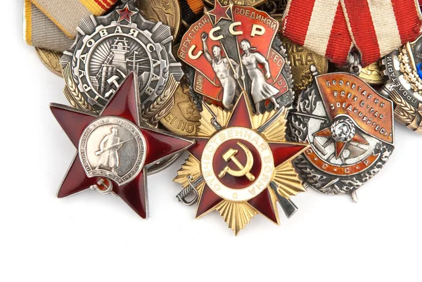 Російські військові медалі Другої світової війни — стокове фото