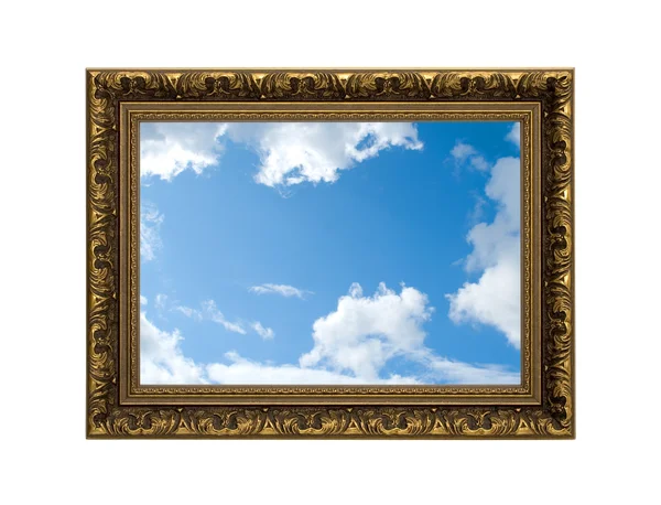 Gold frame / sky — Stock Photo, Image