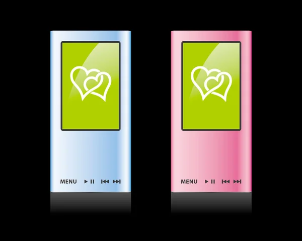 Stock vector Mp3 player / heart