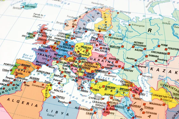 Фотография карты Европы — стоковое фото