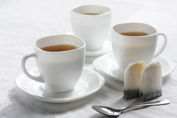 3 흰색 컵. — 스톡 사진