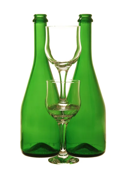 Flaschen und Gläser — Stockfoto