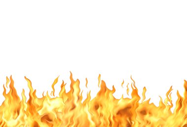 Fire Flame On White clipart