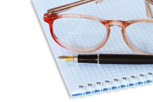 Spectacles On Spiral Notebook — Stock Photo, Image