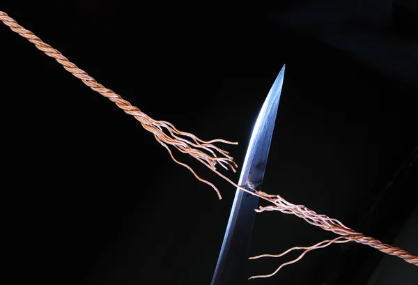 칼과 밧줄 — 스톡 사진