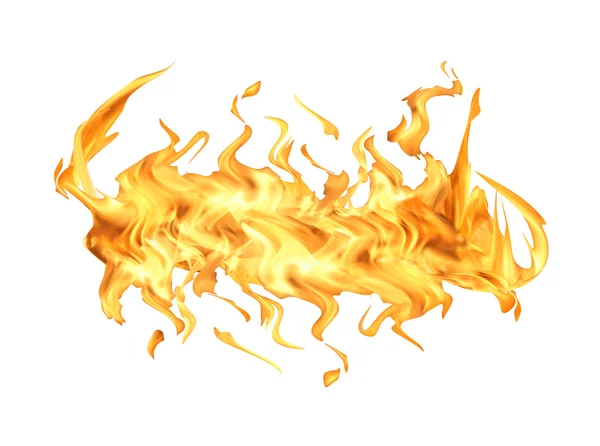 Brand vlam op wit — Stockfoto