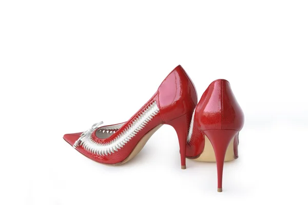 Röd kvinna skor — Stockfoto