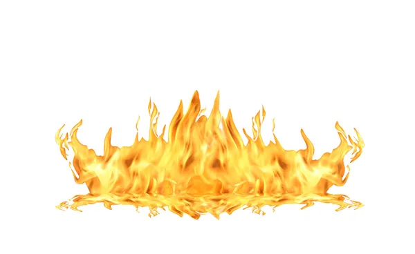 Plamen ohně na bílém pozadí — Stock fotografie