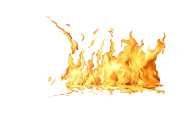 Brand vlam op wit — Stockfoto