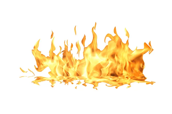 Plamen ohně na bílém pozadí — Stock fotografie