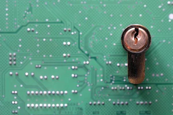 Circuit Board With Lock — Stock Photo, Image