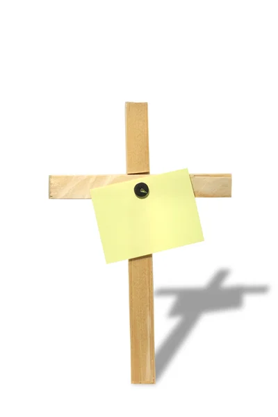 Tablette en papier sur la croix — Photo