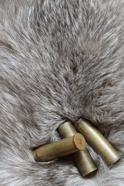 Cartridges on fur — Stock Photo, Image