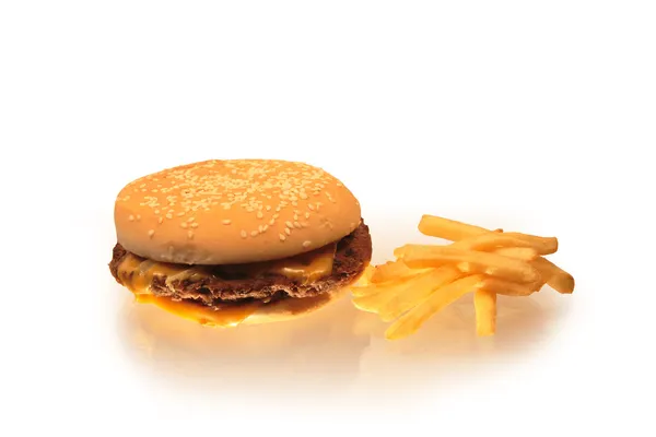 Hamburger e patate — Foto Stock