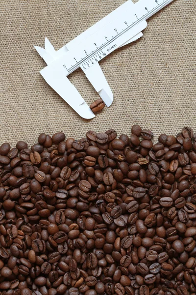 Kávová zrna vzorkování — Stock fotografie