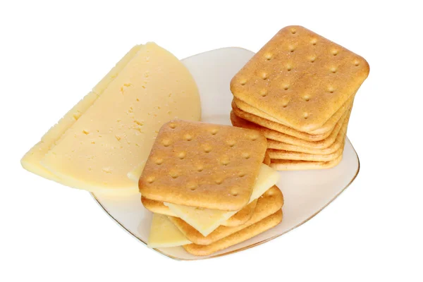 Crackers With Cheese — Stock Photo, Image