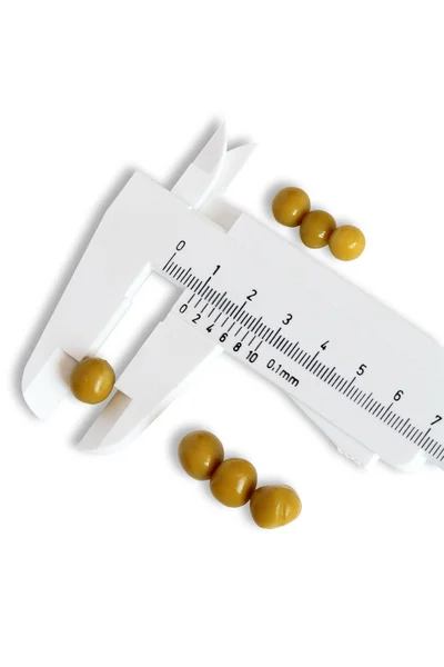エンドウ豆の測定 — ストック写真