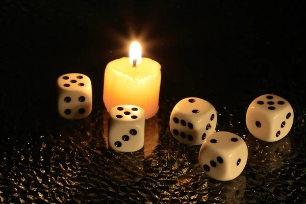 Dice And Candle — стокове фото