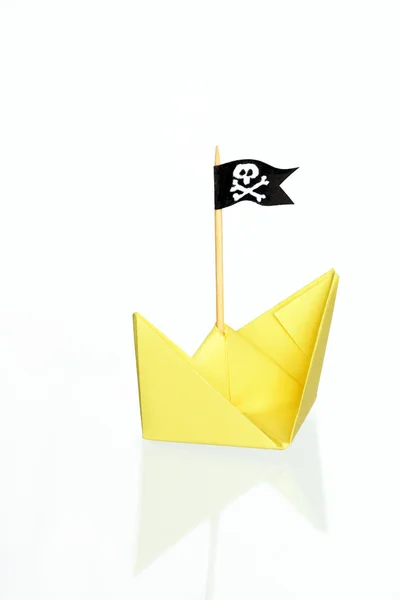 Barco de papel pirata — Fotografia de Stock