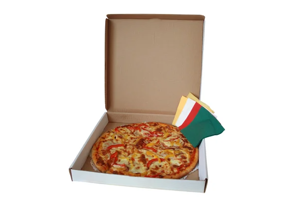 Pizza en boîte — Photo