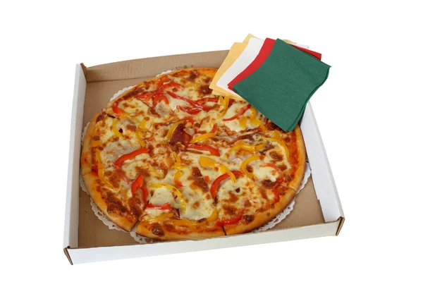 Pizza i eske – stockfoto