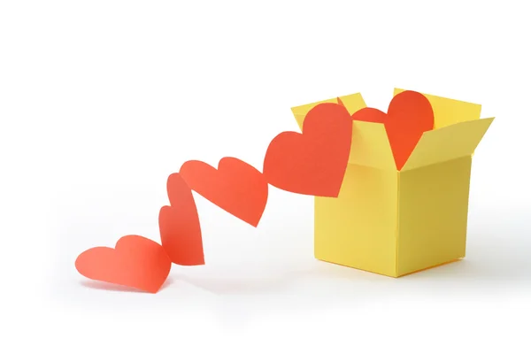 Caja con corazones —  Fotos de Stock