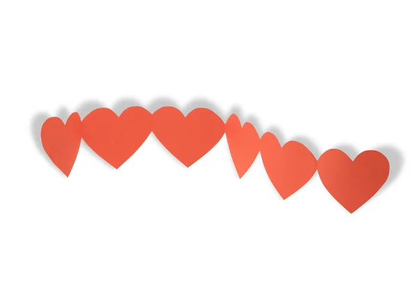 Red Hearts Chain — Stock Photo, Image