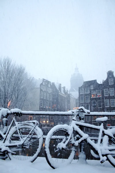 Amsterdam kış sahne — Stok fotoğraf