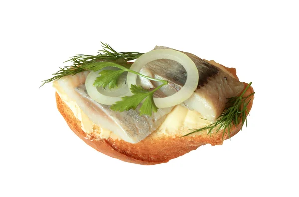 Sandwich With Herring — Stock Photo, Image