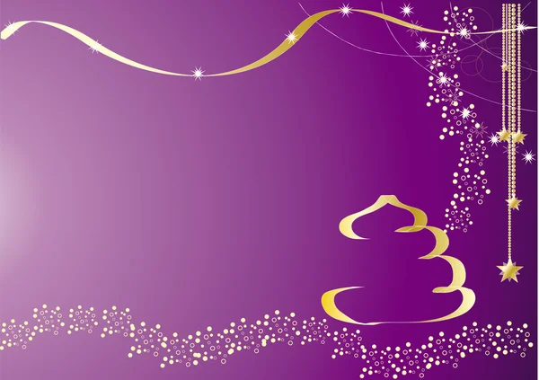 Violet Chrastmas Carte — Image vectorielle