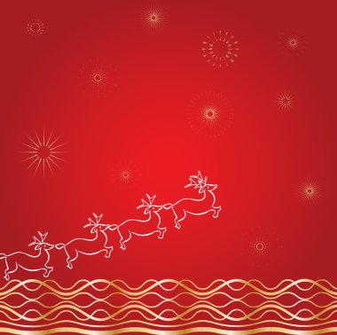 Santa`s deer red clipart