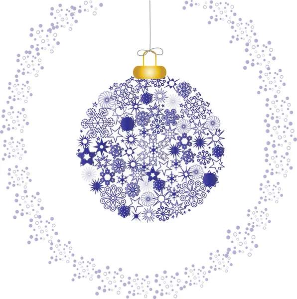 Karácsonyi hópelyhek kék-fehér — Stock Vector