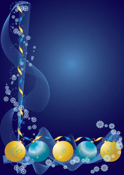 Carte de vœux décorative bleue — Image vectorielle
