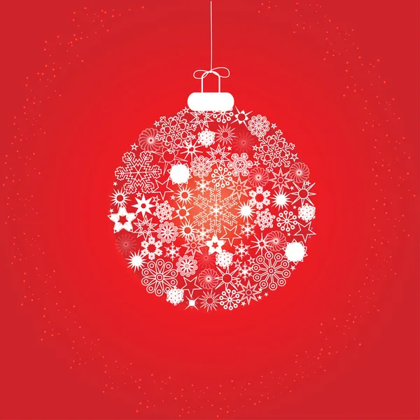 Flocons de neige de Noël blanc rouge — Image vectorielle