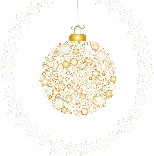 Weihnachten Schneeflocken Weißgold — Stockvektor
