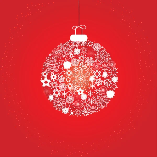 Christmas snowflakes white red — Stock Vector