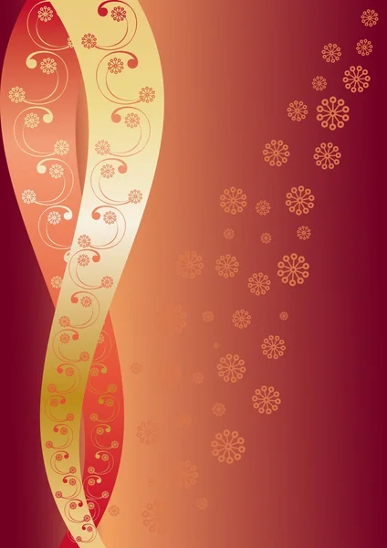 Fond rouge flocons de neige — Image vectorielle