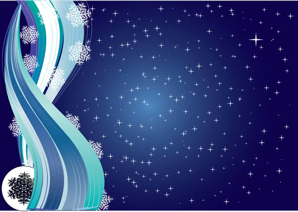 Flocon de neige nuit — Image vectorielle