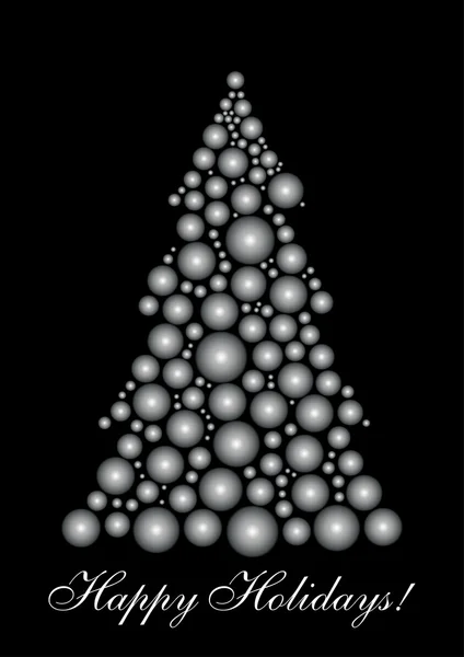 Árvore de Natal preto e branco — Vetor de Stock