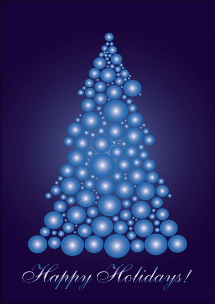 Blue cercle Christmas tree — Stock Vector