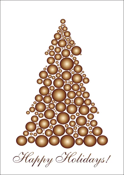 Golden circle Christmas tree — Stock Vector