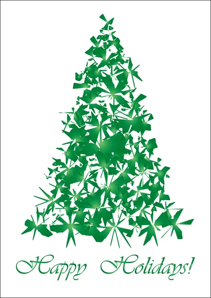 绿色被撕毁的圣诞树 — 图库矢量图片