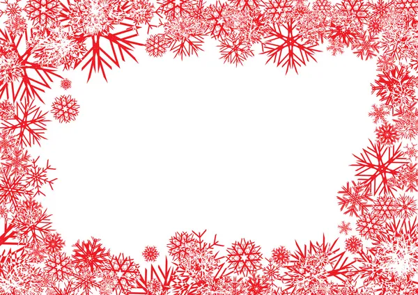 Röda snöflingor bakgrund — Stock vektor