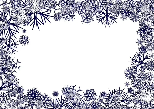 Flocos de neve azul fundo — Vetor de Stock