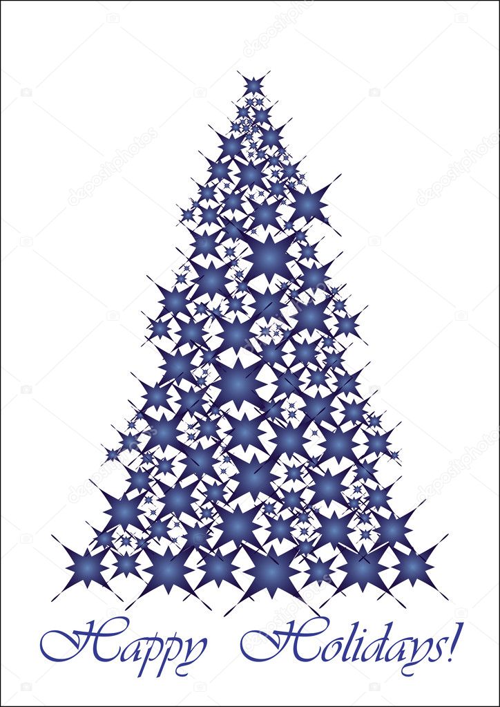 Christmas tree- blue stars