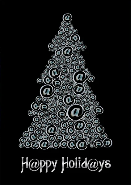 Arbre de Noël @ s noir & blanc — Image vectorielle