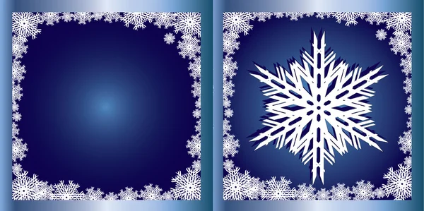 Синій Вітальна картка Сніжинка — стоковий вектор