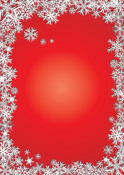 Tło nowego roku czerwone płatki śniegu — Wektor stockowy