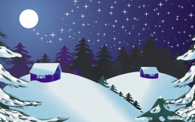 Christmas landscape clipart